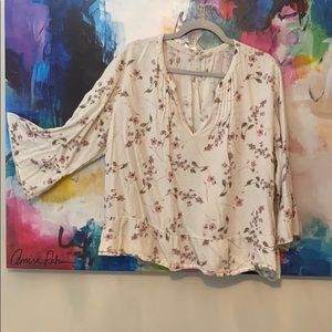 Floral pintuck blouse
